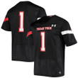 #1 Texas Tech Red Raiders Under Armour Logo Replica Football Jersey - Black
