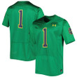 #1 Notre Dame Fighting Irish Under Armour Team Wordmark Replica Football Jersey - Green