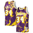 Shaquille O'Neal Los Angeles Lakers Mitchell & Ness 1996-97 Hardwood Classics Marble Swingman Jersey - Purple