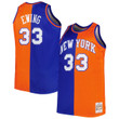 Patrick Ewing New York Knicks Mitchell & Ness Big & Tall Hardwood Classics 1991-92 Split Swingman Jersey - Blue/Orange