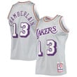 Wilt Chamberlain Los Angeles Lakers Mitchell & Ness 75th Anniversary 1971-72 Hardwood Classics Swingman Jersey - Silver
