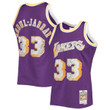 Kareem Abdul-Jabbar Los Angeles Lakers Mitchell & Ness 1996-97 Hardwood Classics NBA 75th Anniversary Diamond Swingman Jersey - Purple