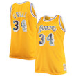 Shaquille O'Neal Los Angeles Lakers Mitchell & Ness Big & Tall 1996-97 NBA 75th Anniversary Diamond Swingman Jersey - Gold