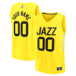 Utah Jazz 2022/23 Fast Break Replica Custom Jersey - Icon Edition - Yellow