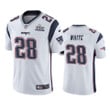 Patriots #28 James White Men Jersey White Super Bowl LIII