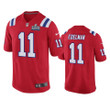 Patriots #11 Julian Edelman Men Jersey Red Super Bowl LIII