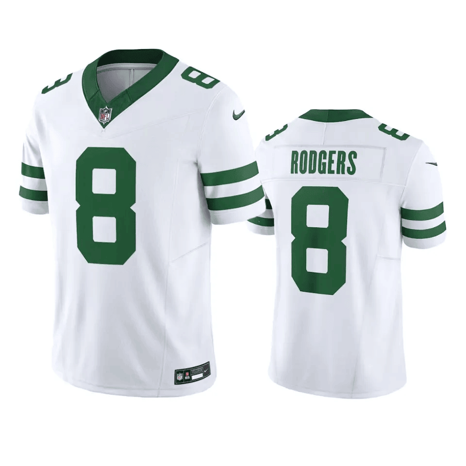 Jets Aaron Rodgers Legacy Limited White Jersey Men's