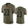 Bengals Daxton Hill Limited Jersey Olive 2022 Salute To Service