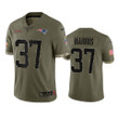 Patriots Damien Harris Limited Jersey Olive 2022 Salute To Service