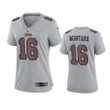 Women's 49ers Joe Montana Atmosphere Fashion Game Gray Jersey