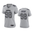 Women's Raiders Maxx Crosby Atmosphere Fashion Game Gray Jersey