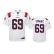 Youth Patriots Cole Strange White Jersey Game