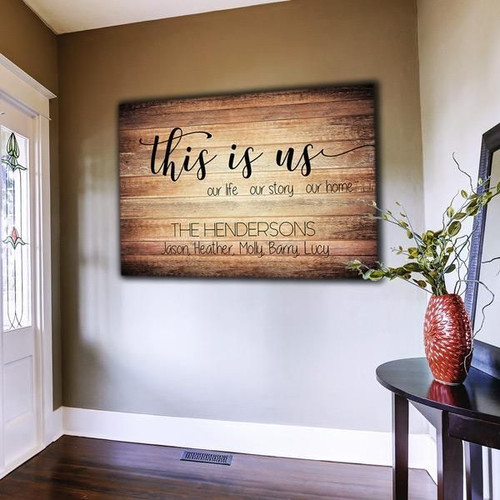This Is Us Our LIfe Our Story Our Home Canvas Wall Art - Pagift Store