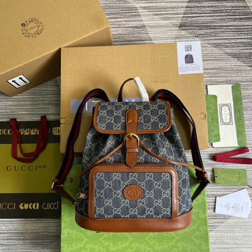 Gucci Backpack GUCCI backpack GG pattern denim Canvas interlocking G 26.5X30X13cm