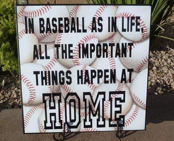 In baseball as in life, all the important things happen at home Canvas Prints - Pagift Store