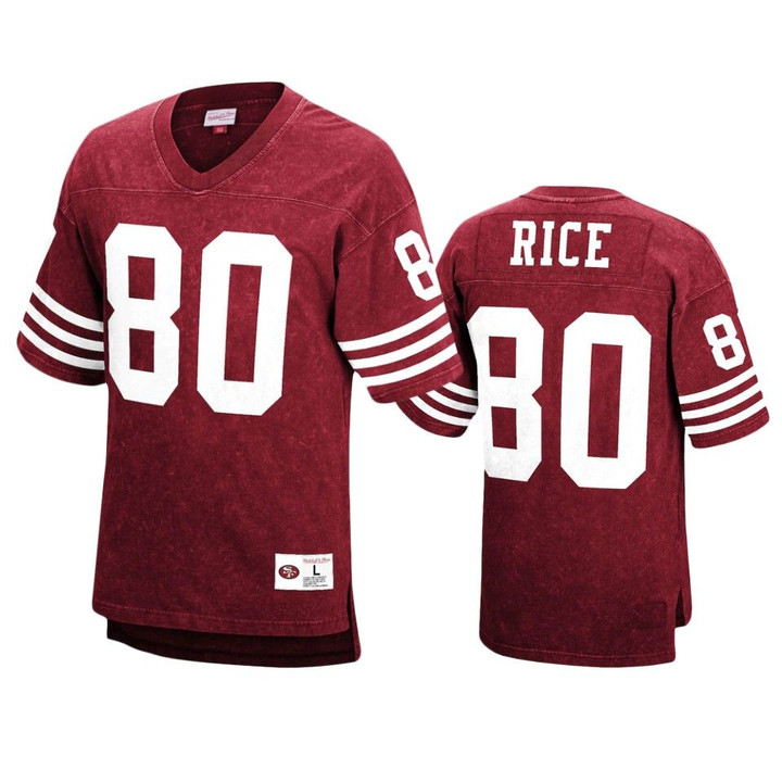 49ers Jerry Rice Acid Wash Red Jersey