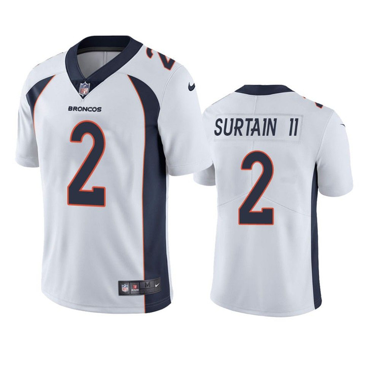 Broncos Patrick Surtain II 2021 NFL Draft White Vapor Limited Jersey