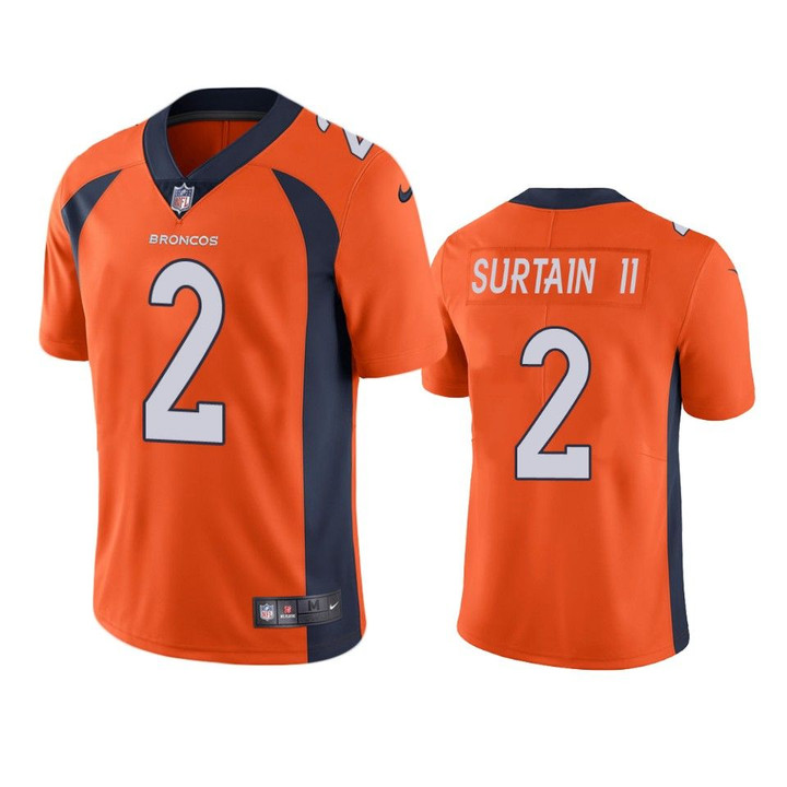 Broncos Patrick Surtain II 2021 NFL Draft Orange Vapor Limited Jersey
