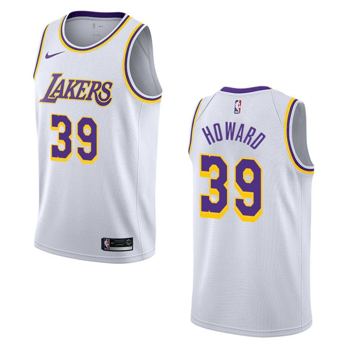 Men's Los Angeles Lakers #39 Dwight Howard Association Swingman Jersey - White