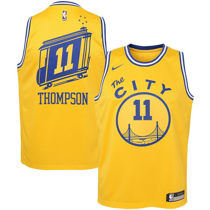 Klay Thompson Golden State Warriors Nike Youth Hardwood Classics Swingman Jersey Yellow - The City Classic Edition