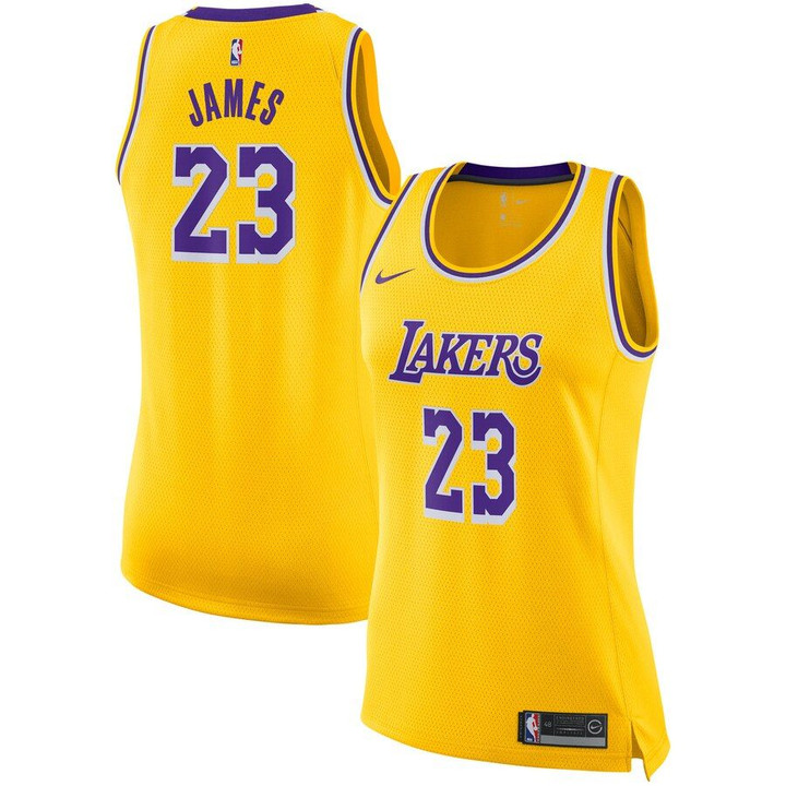LeBron James Los Angeles Lakers Nike Women's Swingman Jersey - Gold - Icon Edition
