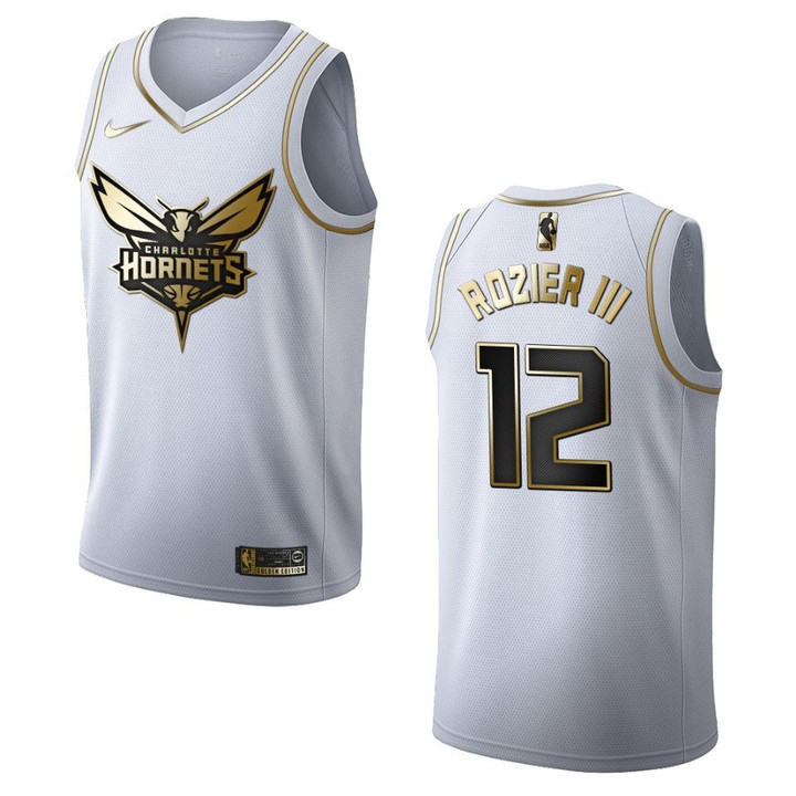 Men's Charlotte Hornets #12 Terry Rozier III Golden Edition Jersey - White