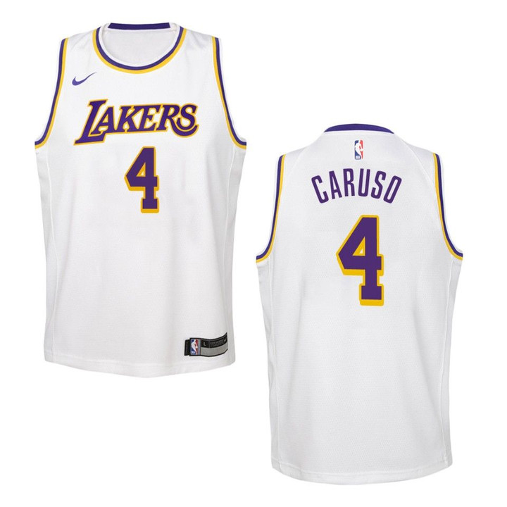 Youth Los Angeles Lakers #4 Alex Caruso Association Swingman Jersey - White