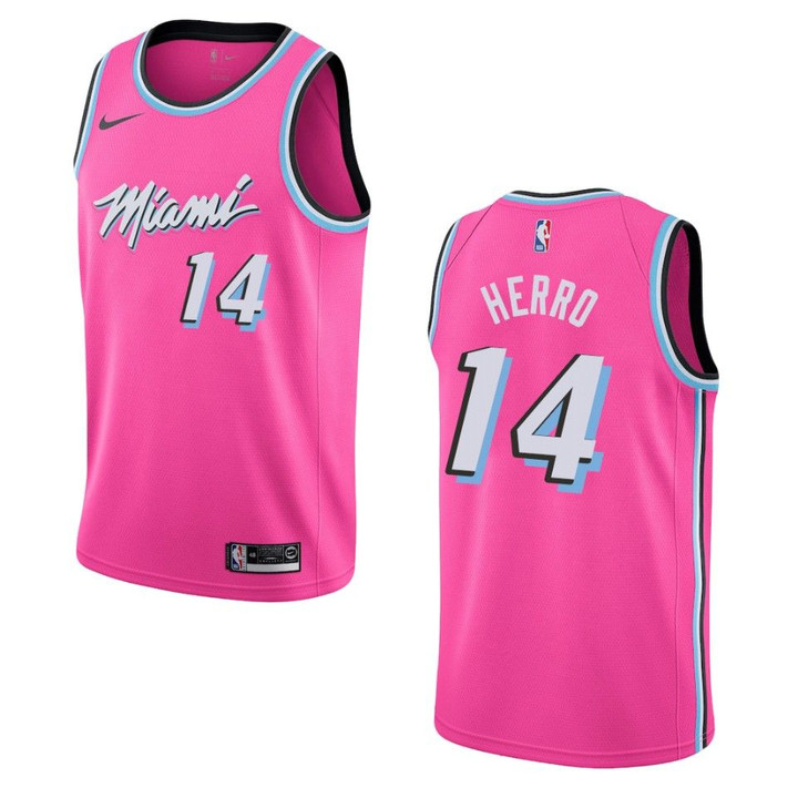 Men's Miami Heat #14 Tyler Herro Earned Swingman Jersey - Pink