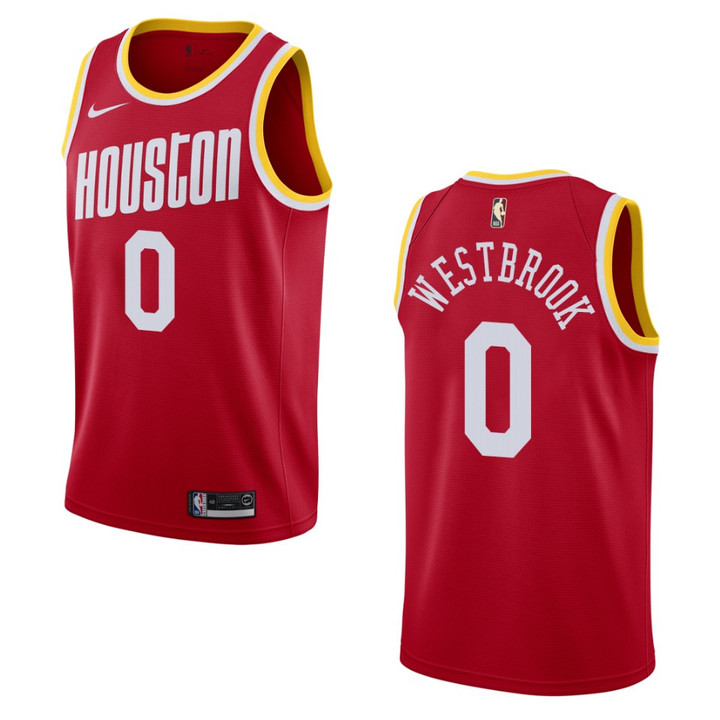 Men's Houston Rockets #0 Russell Westbrook Hardwood Classics Swingman Jersey - Red