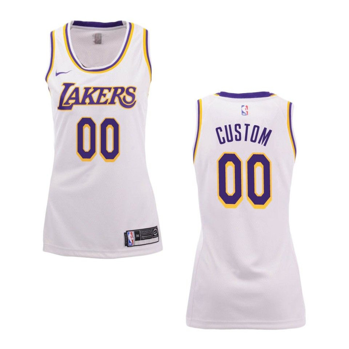 Women's Los Angeles Lakers #00 Custom Association Swingman Jersey - White