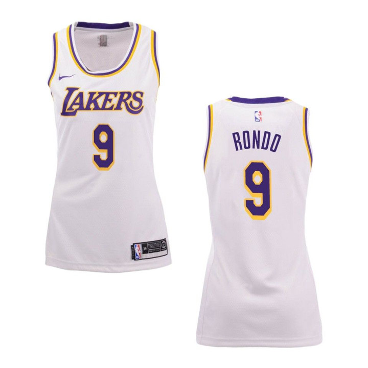 Women's Los Angeles Lakers #9 Rajon Rondo Association Swingman Jersey - White