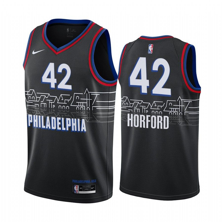 Philadelphia 76ers Al Horford 2020-21 Jersey City Edition Black Boathouse Row