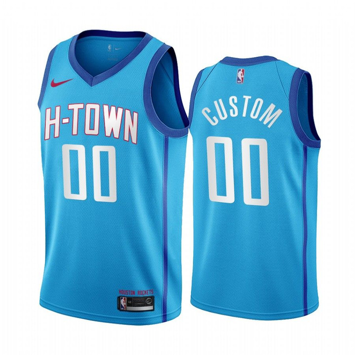Custom Houston Rockets 2020-21 Blue City Jersey H-Town