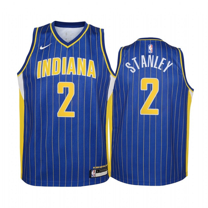 Indiana Pacers Cassius Stanley 2020-21 City Edition Blue Youth Jersey - New Uniform