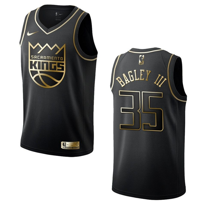 Men's Sacramento Kings #35 Marvin Bagley III Golden Edition Jersey - Black