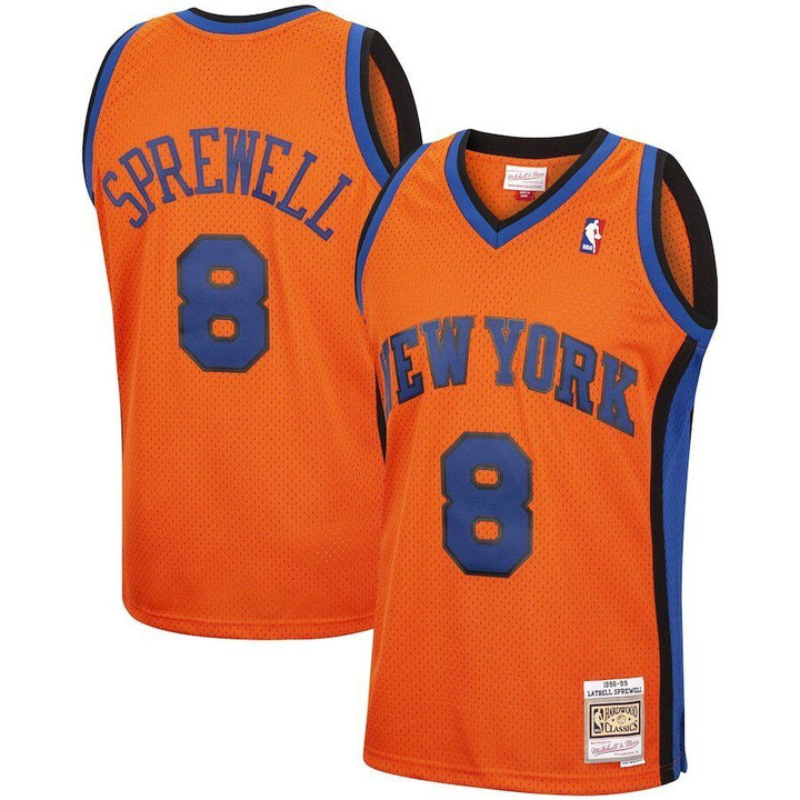 Latrell Sprewell New York Knicks Mitchell & Ness 1998-99 Hardwood Classics Reload Swingman Jersey - Orange