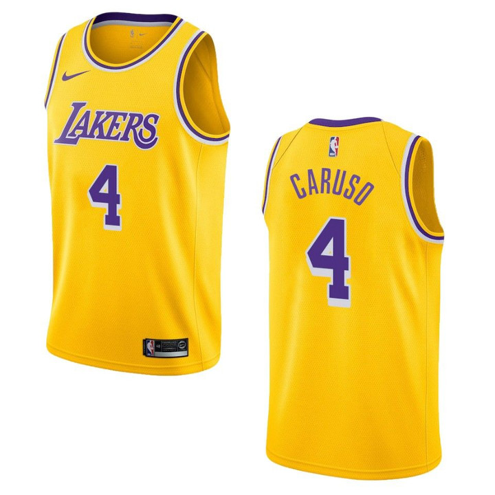 Men's Los Angeles Lakers #4 Alex Caruso Icon Swingman Jersey - Gold