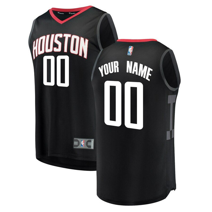 Houston Rockets Fanatics Branded Youth Fast Break Custom Replica Jersey Black - Statement Edition
