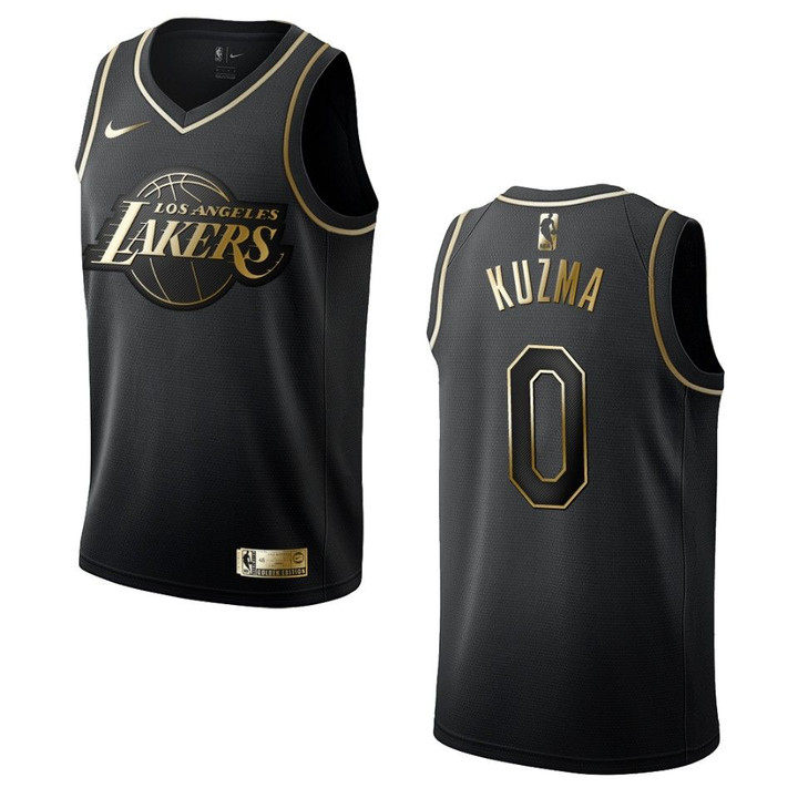 Men's Los Angeles Lakers #0 Kyle Kuzma Golden Edition Jersey - Black