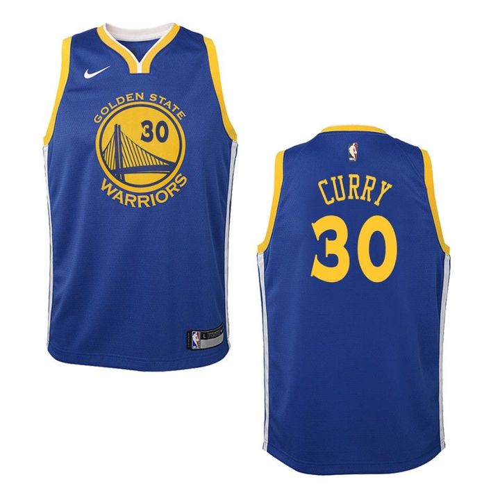 Youth Golden State Warriors #30 Stephen Curry Icon Swingman Jersey - Blue