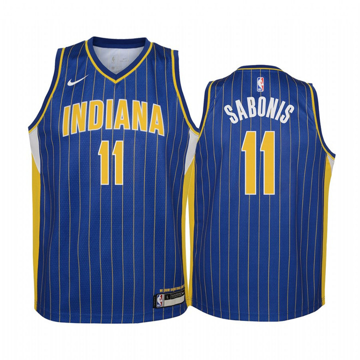 Indiana Pacers Domantas Sabonis 2020-21 City Blue Youth Jersey