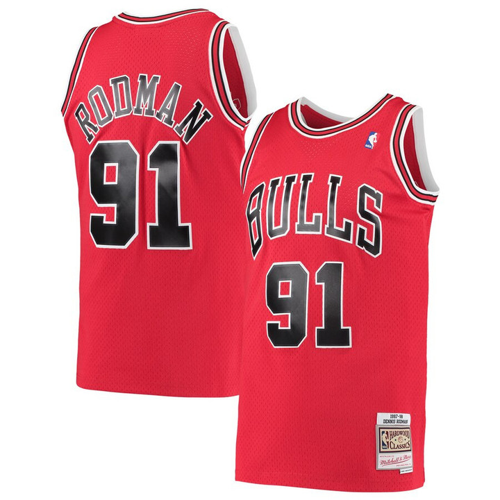 Dennis Rodman Chicago Bulls Mitchell & Ness Hardwood Classics 1997-98 Swingman Jersey - Red
