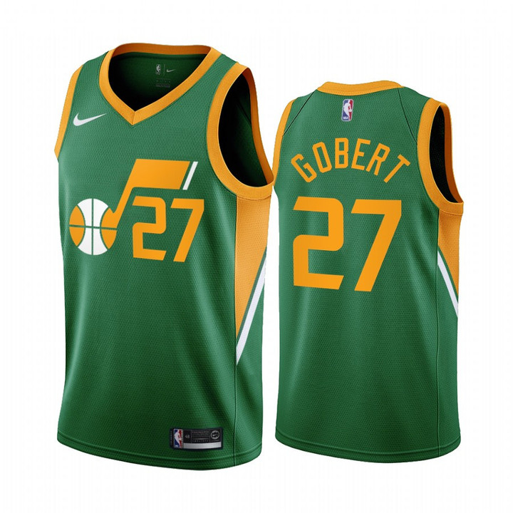 2020-21 Utah Jazz Rudy Gobert Earned Edition Green #27 Jersey