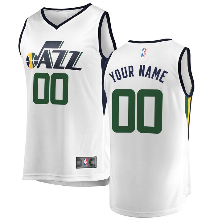 Utah Jazz Fanatics Branded Youth Fast Break Custom Replica Jersey White - Association Edition