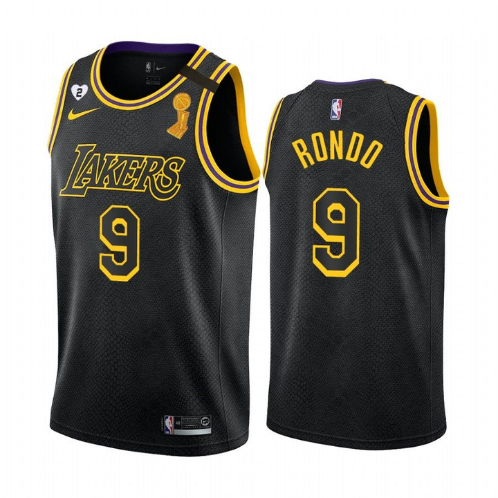 Rajon Rondo Lakers 2020 NBA Finals Champions Black Jersey Mamba Inspired