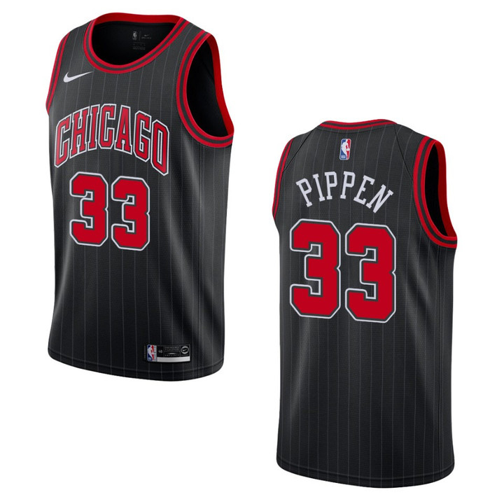 Men's 2019-20 Chicago Bulls #33 Scottie Pippen Statement Swingman Jersey - Black