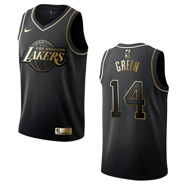 Men's Los Angeles Lakers #14 Danny Green Golden Edition Jersey - Black