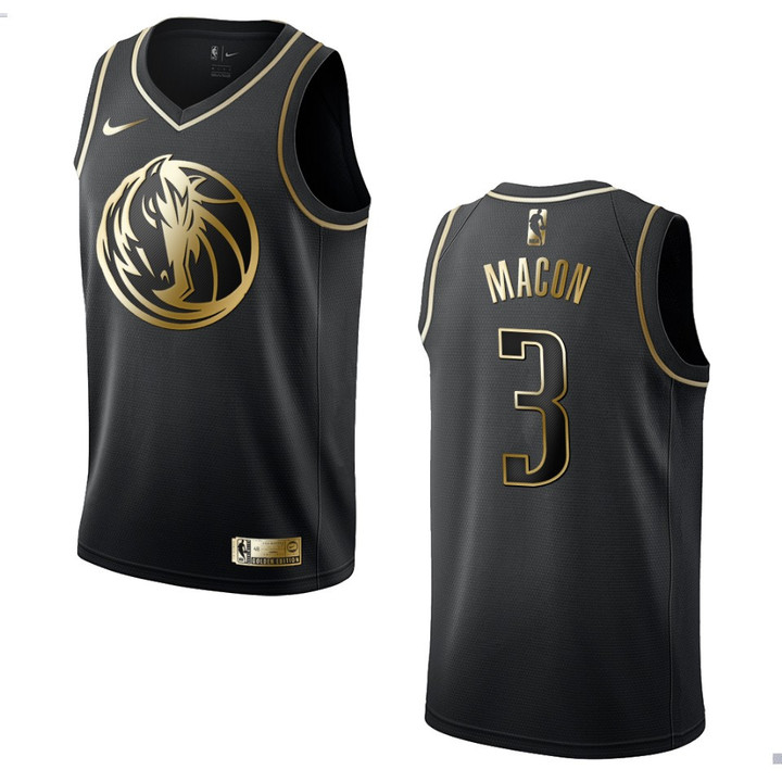 Men's Dallas Mavericks #3 Daryl Macon Golden Edition Jersey - Black