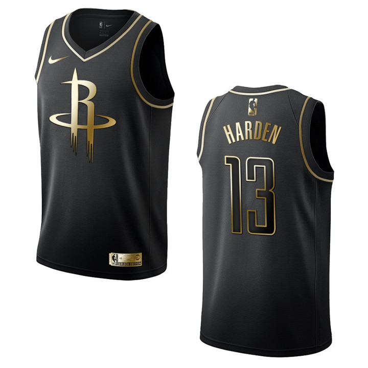 Men's Houston Rockets #13 James Harden Golden Edition Jersey - Black