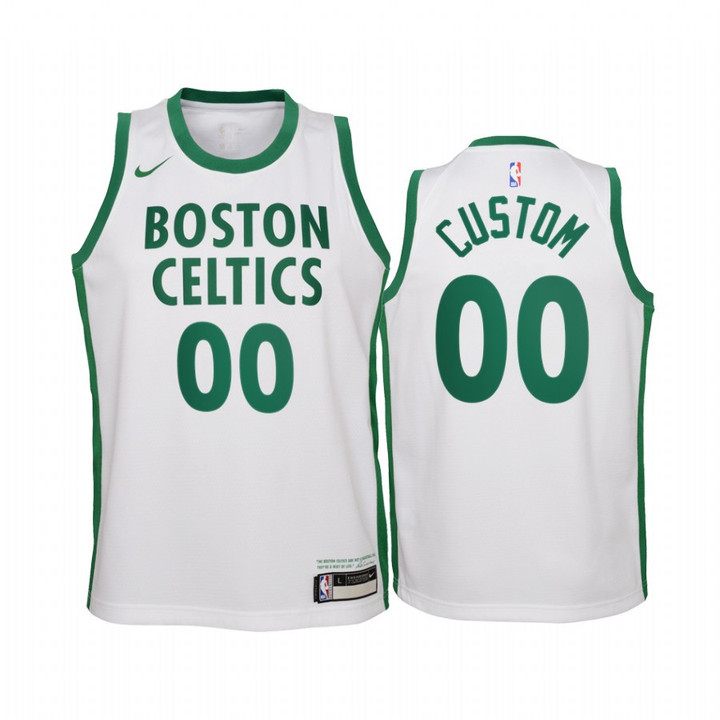 Custom Boston Celtics 2020-21 City White Youth Jersey - New Uniform